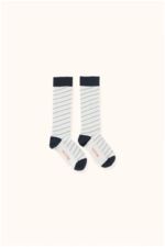 diagonal stripes high socks light grey/navy 
Kousen 
Kniekousen 