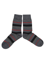 sokken strepen grijs/zwart/rood 
Kousen 
Kousen/sokken 
